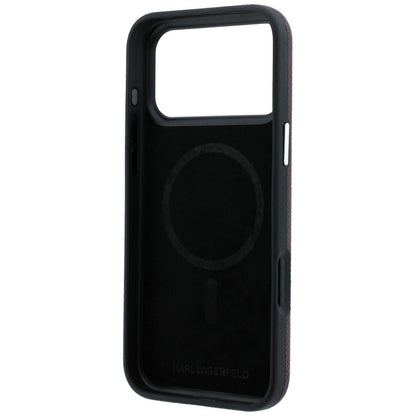 MagSafe Case for Apple iPhone 18 Pro / 17 Pro, Karl Lagerfeld, Grained Elongated Logo, Burgundy