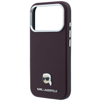 MagSafe tok Apple iPhone 18 Pro / 17 Pro számára, Karl Lagerfeld, Grained Karl Head's Metal, Bordó