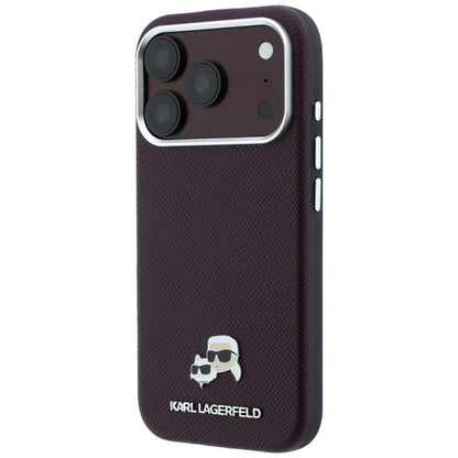 MagSafe tok Apple iPhone 18 Pro / 17 Pro-hoz, Karl Lagerfeld, Grained KC Heads, Bordó