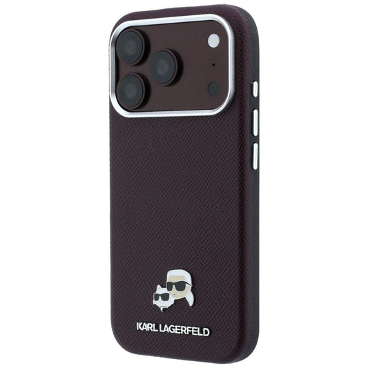 MagSafe tok Apple iPhone 18 Pro / 17 Pro-hoz, Karl Lagerfeld, Grained KC Heads, Bordó