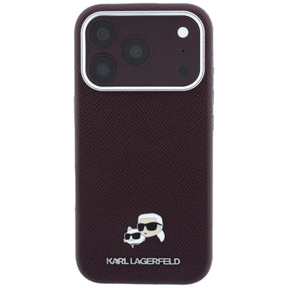 MagSafe tok Apple iPhone 18 Pro / 17 Pro-hoz, Karl Lagerfeld, Grained KC Heads, Bordó
