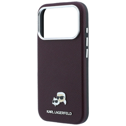 MagSafe tok Apple iPhone 18 Pro / 17 Pro-hoz, Karl Lagerfeld, Grained KC Heads, Bordó