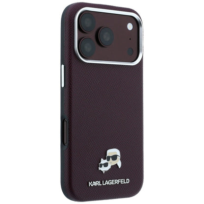 MagSafe tok Apple iPhone 18 Pro / 17 Pro-hoz, Karl Lagerfeld, Grained KC Heads, Bordó