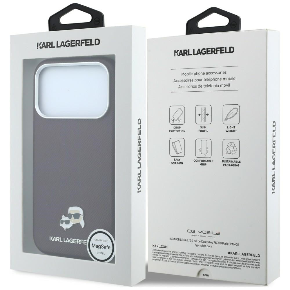 MagSafe tok Apple iPhone 18 Pro / 17 Pro-hoz, Karl Lagerfeld, Grained KC Heads, Bordó