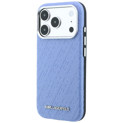 MagSafe tok Apple iPhone 18 Pro / 17 Pro-hoz, Karl Lagerfeld, szemcsés fém logó, kék