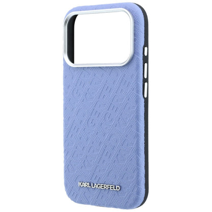 MagSafe tok Apple iPhone 18 Pro / 17 Pro-hoz, Karl Lagerfeld, szemcsés fém logó, kék