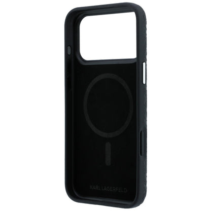 MagSafe Case for Apple iPhone 18 Pro / 17 Pro, Karl Lagerfeld, Grained Metal Logo, Black