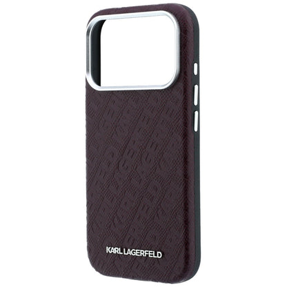 MagSafe tok Apple iPhone 18 Pro / 17 Pro-hoz, Karl Lagerfeld, szemcsés fém logó, bordó