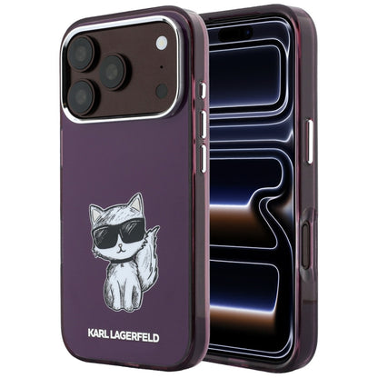 MagSafe tok Apple iPhone 18 Pro / 17 Pro készülékhez, Karl Lagerfeld, HC IML Choupette Body Sketch Print, Bordó