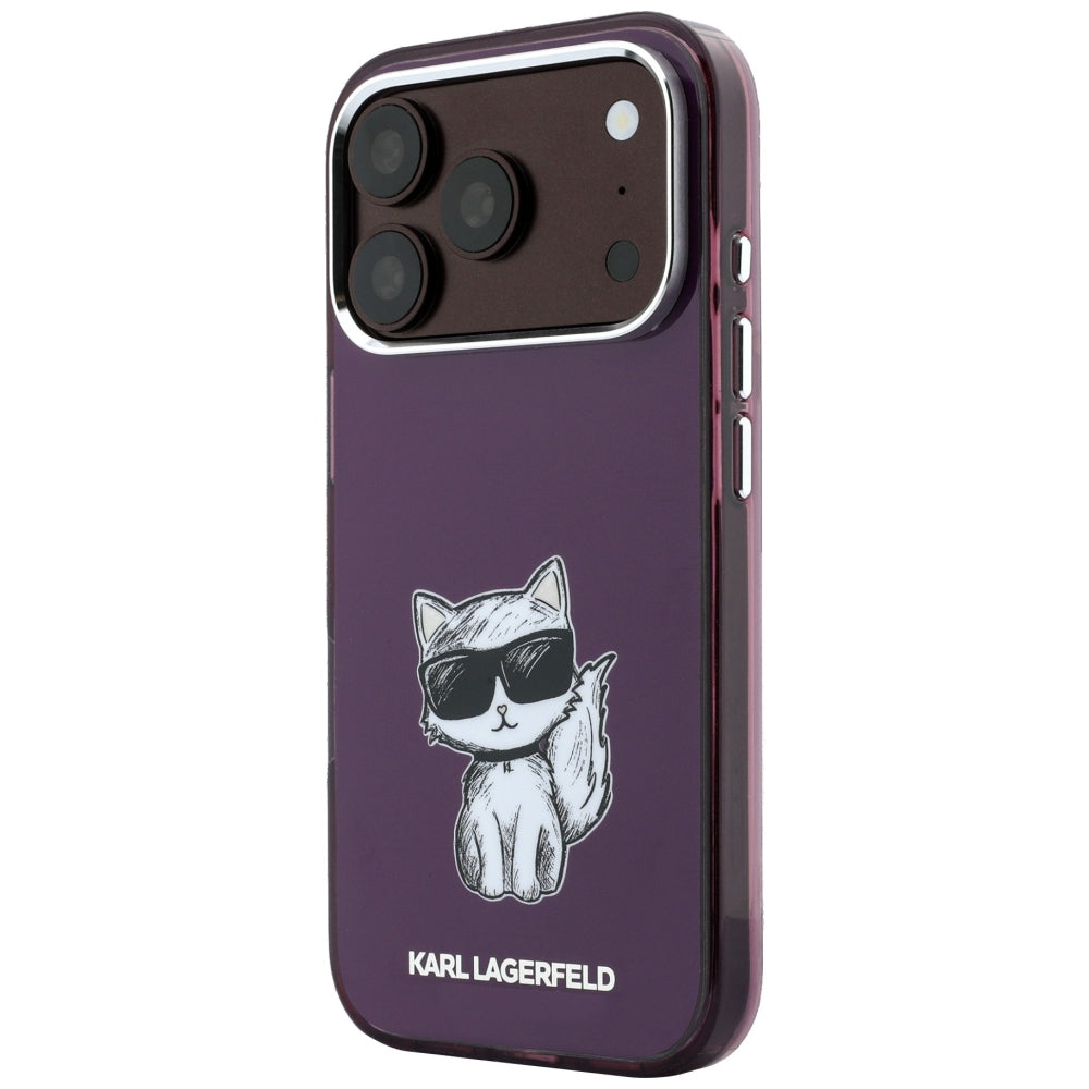 MagSafe tok Apple iPhone 18 Pro / 17 Pro készülékhez, Karl Lagerfeld, HC IML Choupette Body Sketch Print, Bordó