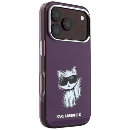 MagSafe tok Apple iPhone 18 Pro / 17 Pro készülékhez, Karl Lagerfeld, HC IML Choupette Body Sketch Print, Bordó