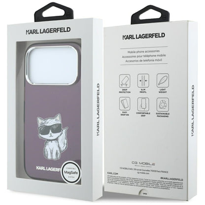 MagSafe tok Apple iPhone 18 Pro / 17 Pro készülékhez, Karl Lagerfeld, HC IML Choupette Body Sketch Print, Bordó
