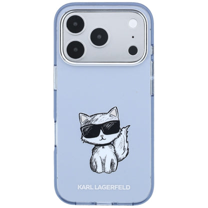 MagSafe Case for Apple iPhone 18 Pro / 17 Pro, Karl Lagerfeld, IML Choupette Body Sketch Print, Blue