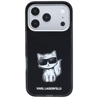MagSafe Case for Apple iPhone 18 Pro / 17 Pro, Karl Lagerfeld, IML Choupette Body Sketch Print, Black
