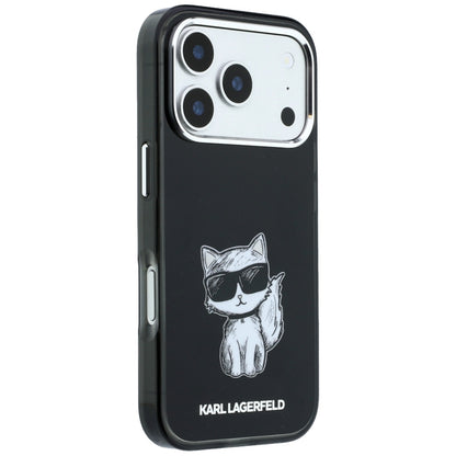 MagSafe Case for Apple iPhone 18 Pro / 17 Pro, Karl Lagerfeld, IML Choupette Body Sketch Print, Black