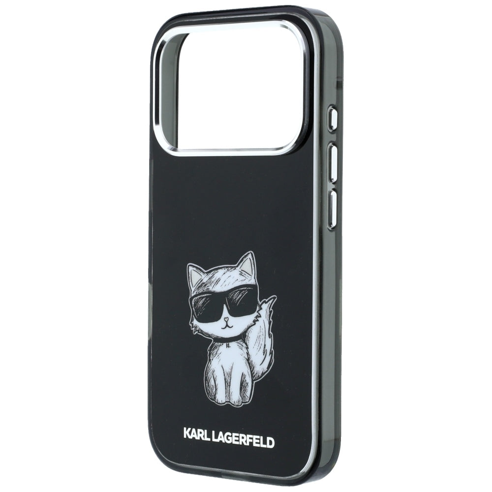 MagSafe Case for Apple iPhone 18 Pro / 17 Pro, Karl Lagerfeld, IML Choupette Body Sketch Print, Black