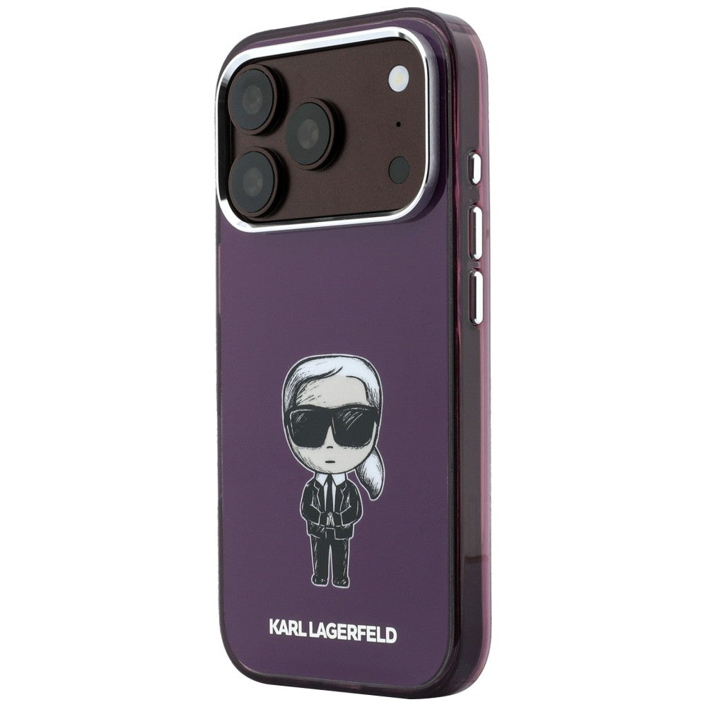 MagSafe tok Apple iPhone 18 Pro / 17 Pro készülékhez, Karl Lagerfeld, HC IML Ikonik Sketch Print, bordó