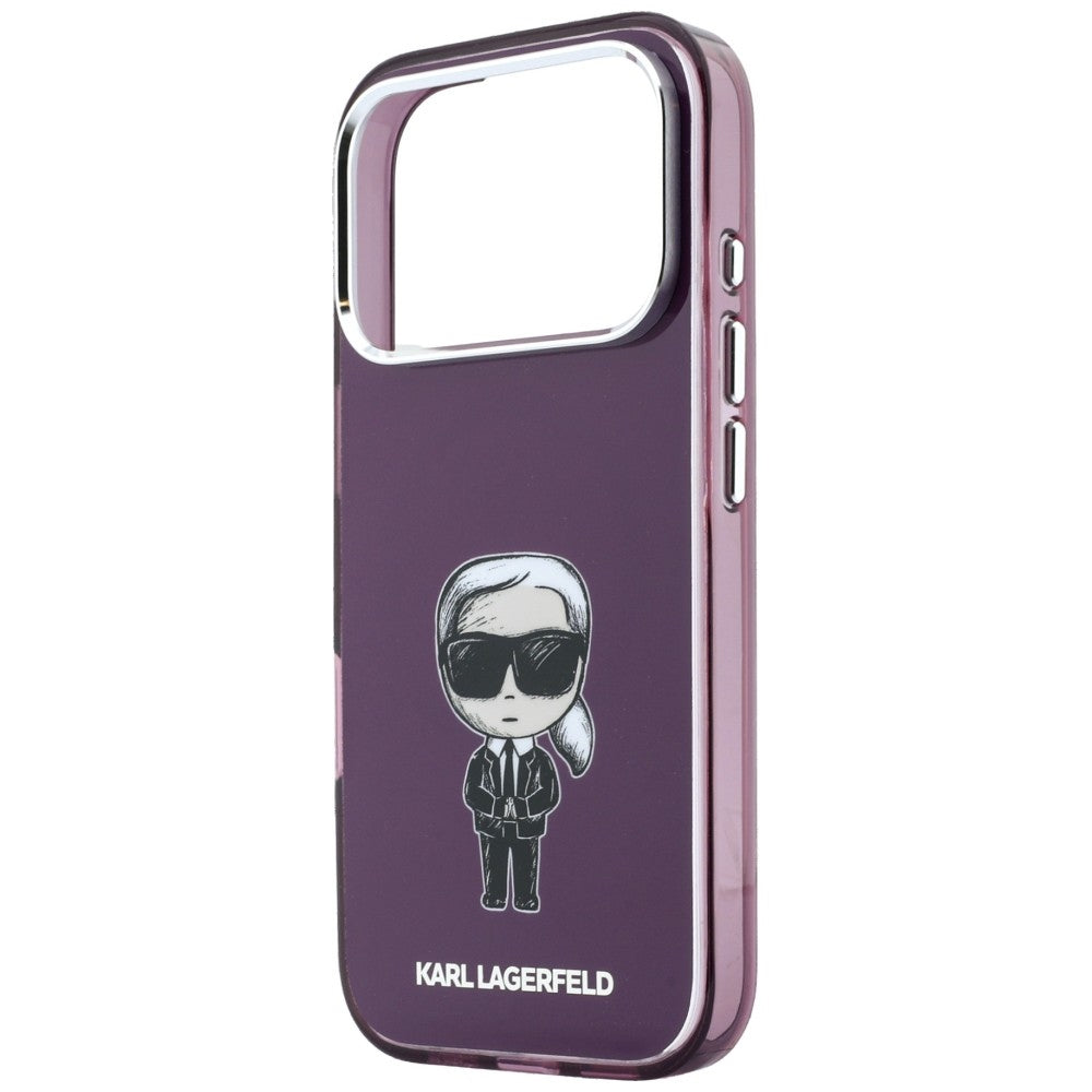 MagSafe tok Apple iPhone 18 Pro / 17 Pro készülékhez, Karl Lagerfeld, HC IML Ikonik Sketch Print, bordó
