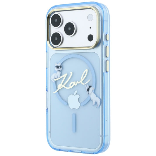 MagSafe tok Apple iPhone 18 Pro / 17 Pro számára, Karl Lagerfeld, IML Choupette Karl Script Logo, Kék