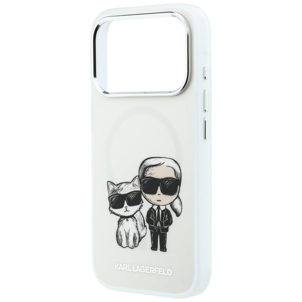 MagSafe Case for Apple iPhone 18 Pro / 17 Pro, Karl Lagerfeld, IML KC Bodies Sketch Print, Beige