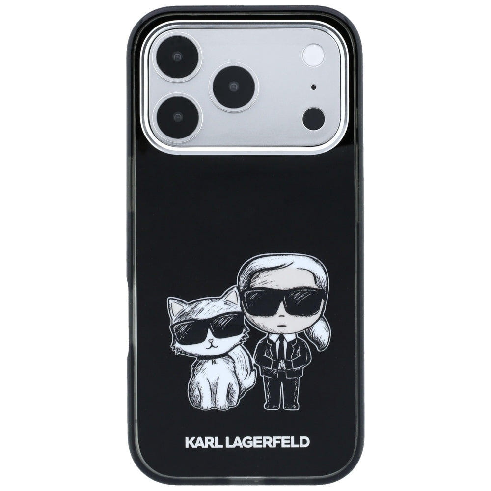 MagSafe Case for Apple iPhone 18 Pro / 17 Pro, Karl Lagerfeld, IML KC Bodies Sketch Print, Black