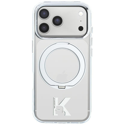 MagSafe tok Apple iPhone 18 Pro / 17 Pro készülékhez, Karl Lagerfeld, IML gyűrűs állvány Kameo fém, átlátszó