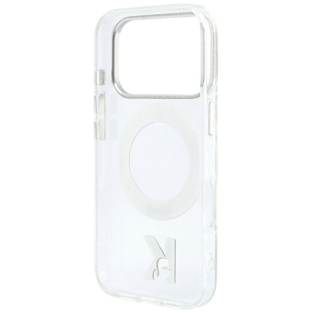 MagSafe tok Apple iPhone 18 Pro / 17 Pro készülékhez, Karl Lagerfeld, IML gyűrűs állvány Kameo fém, átlátszó