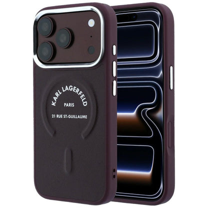 MagSafe tok Apple iPhone 18 Pro / 17 Pro-hoz, Karl Lagerfeld, Ring Karl RSG logó, Bordó