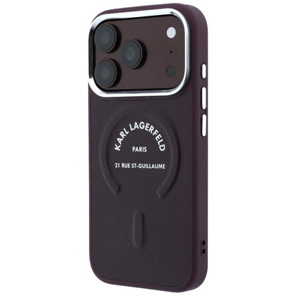 MagSafe tok Apple iPhone 18 Pro / 17 Pro-hoz, Karl Lagerfeld, Ring Karl RSG logó, Bordó