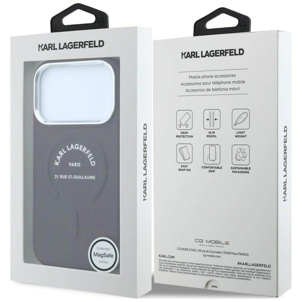 MagSafe tok Apple iPhone 18 Pro / 17 Pro-hoz, Karl Lagerfeld, Ring Karl RSG logó, Bordó