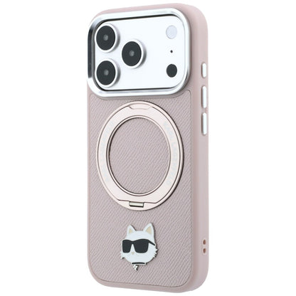 MagSafe tok Apple iPhone 18 Pro / 17 Pro készülékhez, Karl Lagerfeld, Ring Stand 360 Choupette Pin, rózsaszín