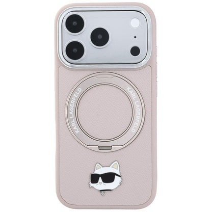 MagSafe tok Apple iPhone 18 Pro / 17 Pro készülékhez, Karl Lagerfeld, Ring Stand 360 Choupette Pin, rózsaszín