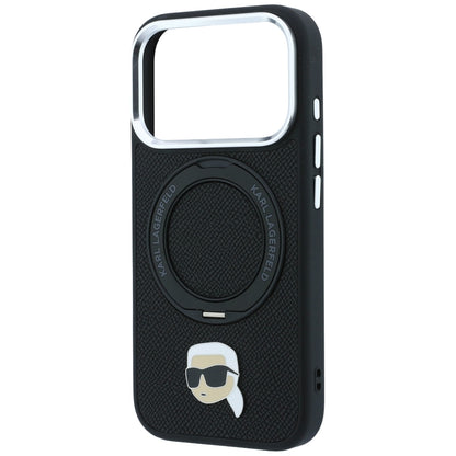MagSafe tok Apple iPhone 18 Pro / 17 Pro készülékhez, Karl Lagerfeld, Ring Stand 360 Karl Pin, Fekete