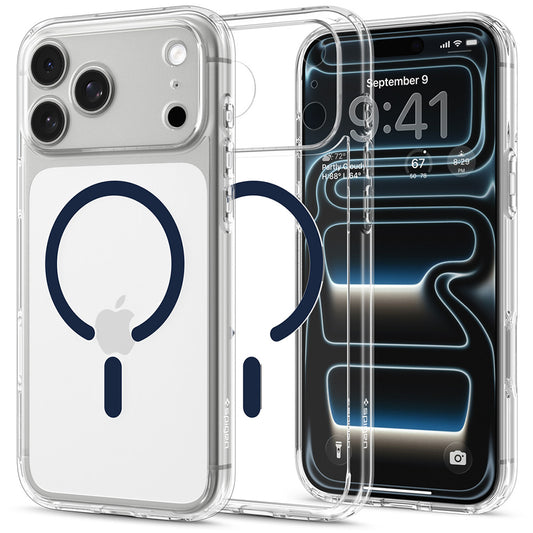 MagSafe tok Apple iPhone 18 Pro / 17 Pro-hoz, Spigen, Ultra Hybrid, Átlátszó Tengerészkék ACS12158