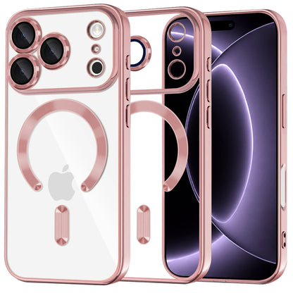 MagSafe tok Apple iPhone 18 Pro / 17 Pro-hoz, Techsuit, Luxury Crystal, Rózsaszín