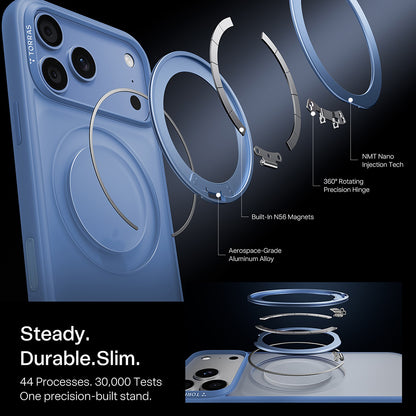 MagSafe tok Apple iPhone 18 Pro / 17 Pro készülékhez, Torras, Ostand O1 Guardian, Kék