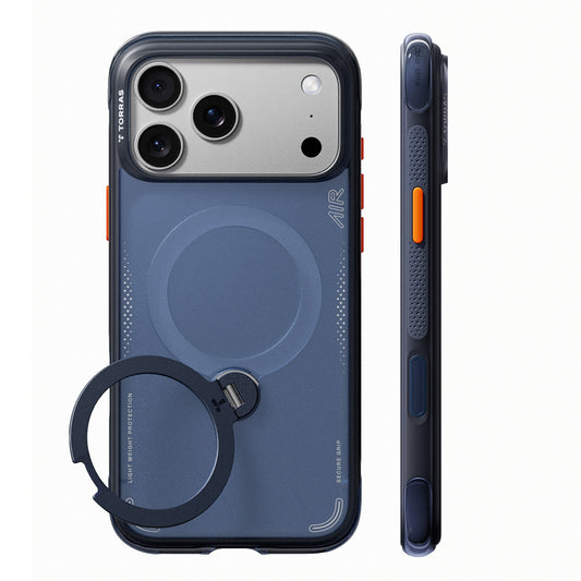 MagSafe tok Apple iPhone 18 Pro / 17 Pro-hoz, Torras, Ostand Q3 Air, Sötétkék