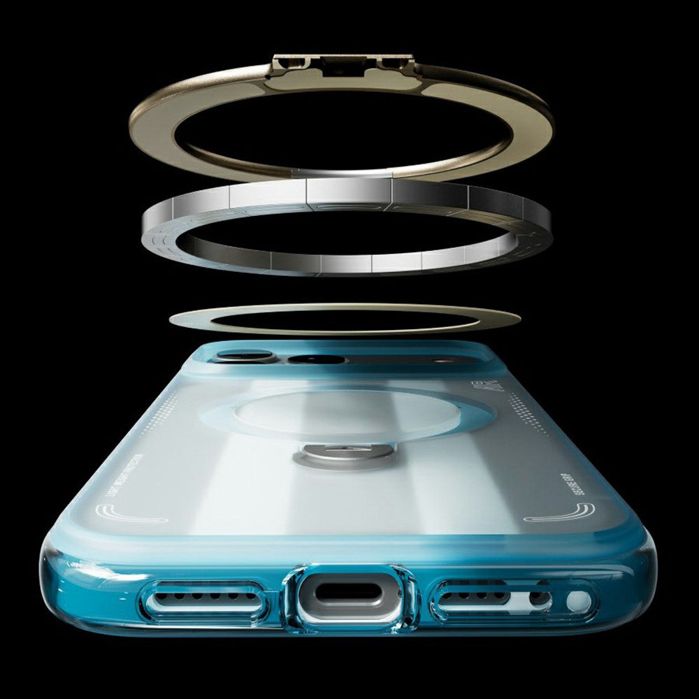 MagSafe tok Apple iPhone 18 Pro / 17 Pro-hoz, Torras, Ostand Q3 Air Football, Kék