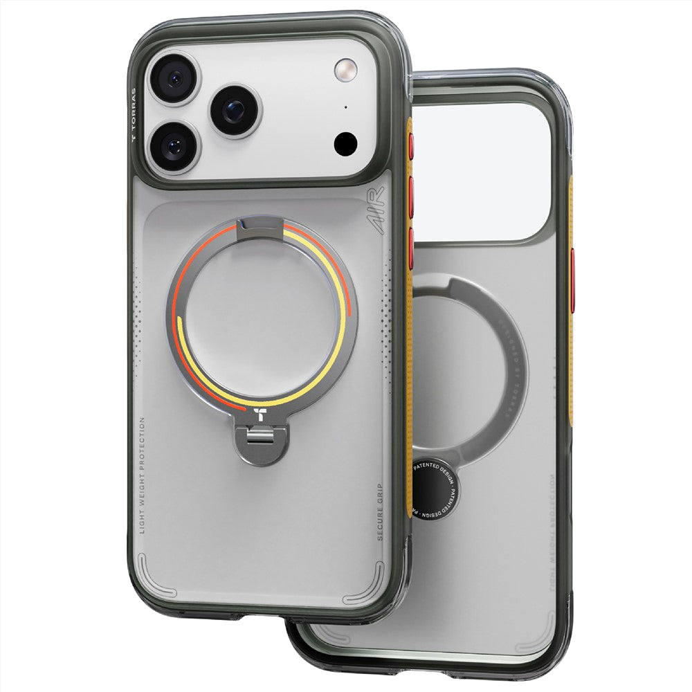 MagSafe tok Apple iPhone 18 Pro / 17 Pro-hoz, Torras, Ostand Q3 Air Football, Szürke