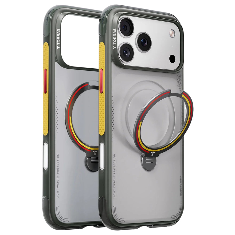 MagSafe tok Apple iPhone 18 Pro / 17 Pro-hoz, Torras, Ostand Q3 Air Football, Szürke