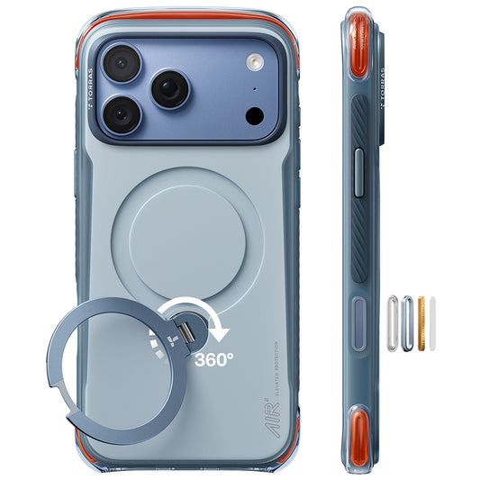 MagSafe tok Apple iPhone 18 Pro / 17 Pro-hoz, Torras, Ostand Q3 Air Pro, Kék