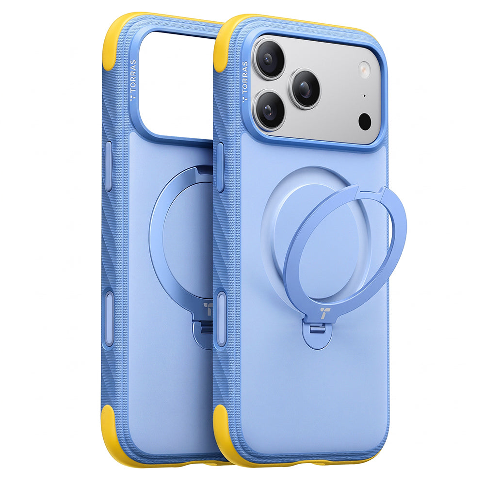 MagSafe tok Apple iPhone 18 Pro / 17 Pro-hoz, Torras, Ostand Q3 Rugged, Kék