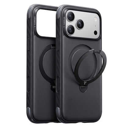 MagSafe Case for Apple iPhone 18 Pro / 17 Pro, Torras, Ostand Q3 Rugged, Black