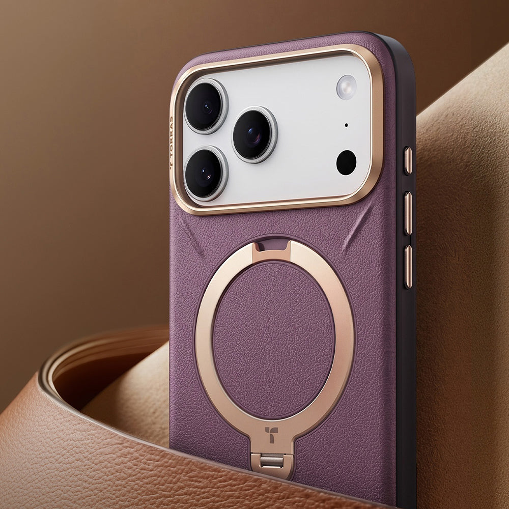 MagSafe tok Apple iPhone 18 Pro / 17 Pro-hoz, Torras, QPRO bőr, barna