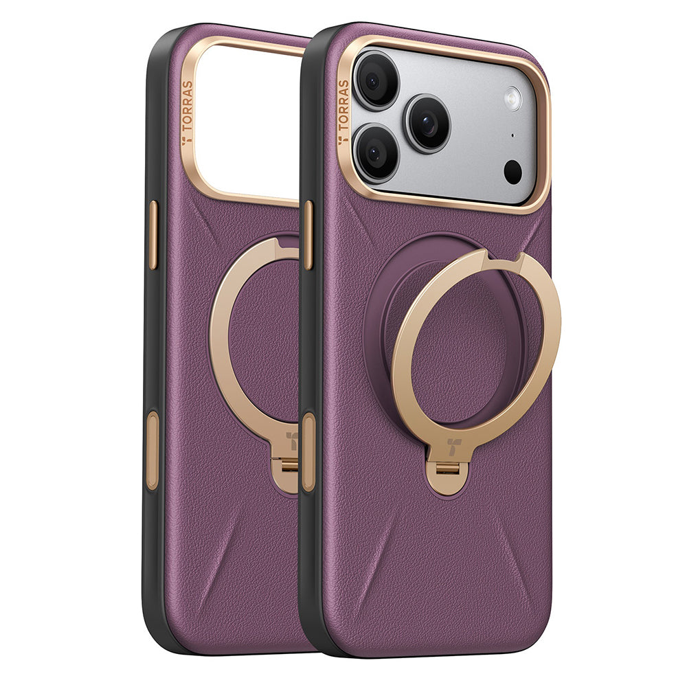 MagSafe tok Apple iPhone 18 Pro / 17 Pro-hoz, Torras, QPRO Bőr, Lila