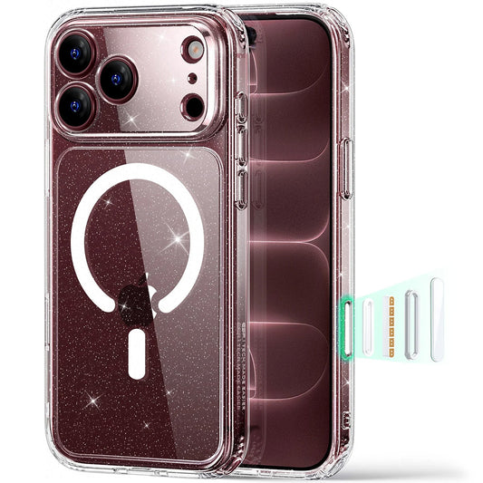 MagSafe tok Apple iPhone 18 Pro-hoz, ESR, Classic Hybrid Shimmer, Átlátszó