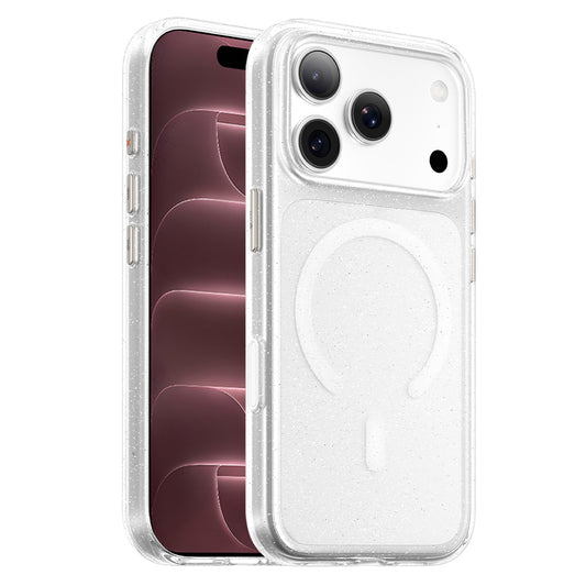 MagSafe tok Apple iPhone 18 Pro Max / 17 Pro Max készülékhez, Blueo, Crystal Pro Anti-Drop Glitter, átlátszó