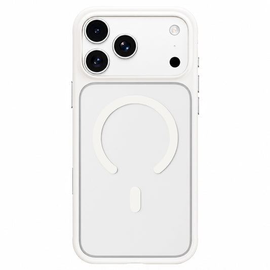 MagSafe tok Apple iPhone 18 Pro Max / 17 Pro Max készülékhez, Blueo, bőrbarát, ütésálló, szaténfehér