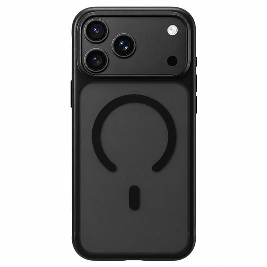 MagSafe tok Apple iPhone 18 Pro Max / 17 Pro Max készülékhez, Blueo, bőrbarát, ütésálló, szaténfekete