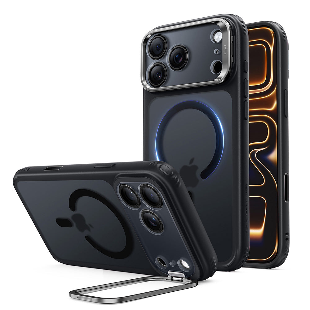 MagSafe tok Apple iPhone 18 Pro Max / 17 Pro Max számára, ESR, Classic Hybrid Kickstand, Fekete Szatén